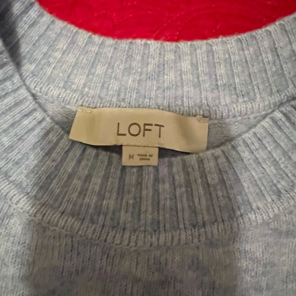 LOFT Blue Crew Neck Sweater Versatile Knit - Picture 2 of 2